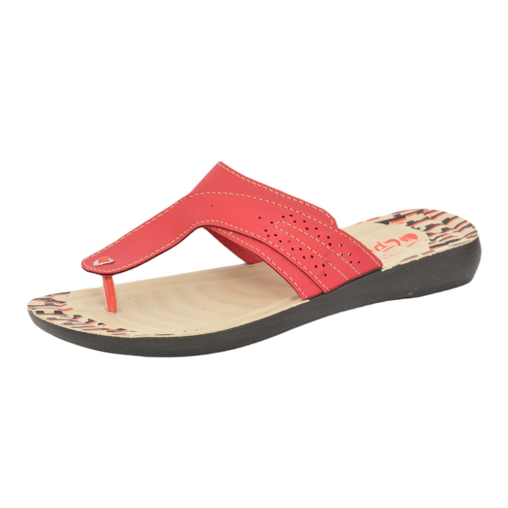 Ladies hot sale red slippers