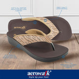 Aerowalk Women Rose Gold V-Shape Sandal with Polka Dotted Upper (0823_ROSE GOLD)