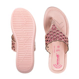 Aerowalk Women Nude Pink Slip-on Sandal with Laser-cut Upper (AT68_NUDE PINK)