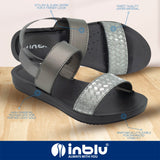 Inblu Women Gun Metal Flat Sandal with Pull On Closure (BM79_G.METAL)