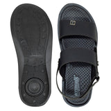 Aerowalk Men Black Sandal with Velcro Closure (DH86_BLACK)