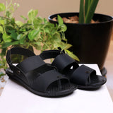 Aerowalk Men Black Sandal with Velcro Closure (DH86_BLACK)