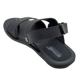 Aerowalk Men Black Sandal with Velcro Closure (DH86_BLACK)