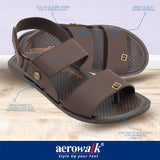 Aerowalk Men Brown Sandal with Velcro Closure (DH86_BROWN)