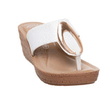 Inblu Women White Wedge Sandal with Embelished Upper & Buckle Styling (GM06_WHITE)