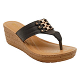 Inblu Women Brown V-Shape Sandal with Embelished Upper & Slip-On Closure (GM10_BROWN)