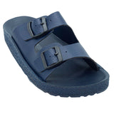 Aerowalk Men Blue Mule Shape Slipper with Double Buckle Styling (KC31_BLUE)