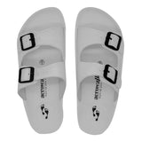 Aerowalk Men White Mule Design Slipper with Buckle Styling & Slip-on Closure (KC71_WHITE)