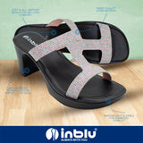 Inblu Women Pink Embelished Block Heel Sandal (MS24_PINK)