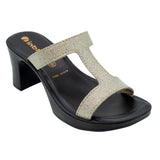 Inblu Women Copper Embelished Block Heel Sandal (MS24_COPPER)