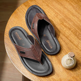 Aerowalk Men Brown Slip-On Sandal (NV21_BROWN)