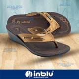 Inblu Women Bronze Wedge Sandal with Laser Cut Upper (OA04_BRONZE)