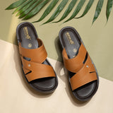 Aerowalk TAN Slipper with slip-on for female